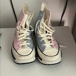 Converse Pink and Blue High-Top Sneakers